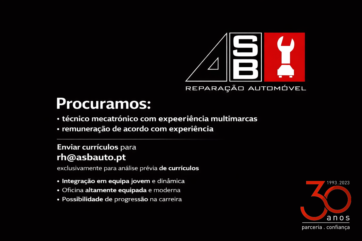 Vaga ASB — Técnico Mecatrónico Multimarca